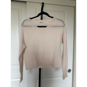 cuyana pink v neck cashmere wool blend‎ Sweater Size XS